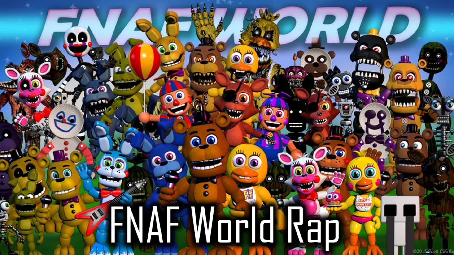 FNAF WORLD ALL CHARACTERS, FNAF WORLD ALL ANIMATRONICS